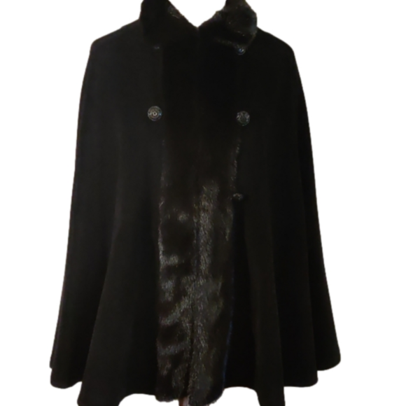 St. John Jackets & Coats St John Coats Angora Wool Cape With Mink